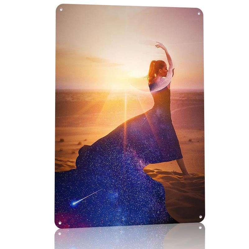 Lady Printed Poster Customized Wall Art Retro Vintage Metal Tin Signs for Wand Deko Home Decor Living Room Decoration Garage