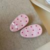 4Pcs Girl Hairpins Non-Slip Teeth Dotted Design Korean Style Hair Clips Bangs Fixing Clips Lightweight Hair Accessories