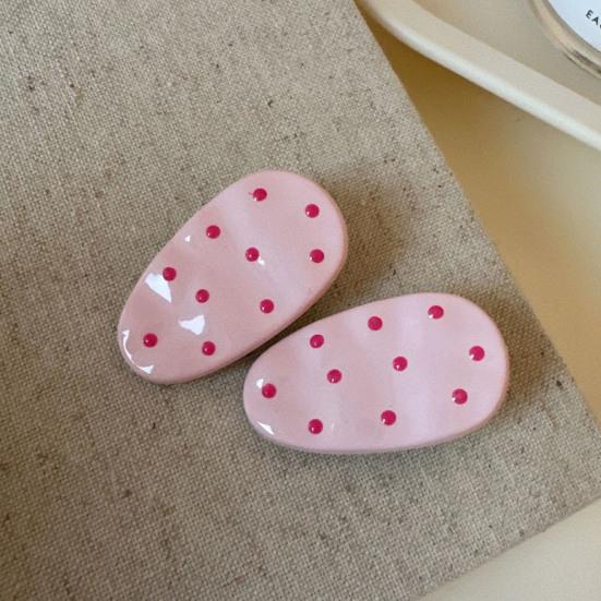 4Pcs Girl Hairpins Non-Slip Teeth Dotted Design Korean Style Hair Clips Bangs Fixing Clips Lightweight Hair Accessories
