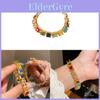 Vintage Court Style Gold Finish Cz Square Cuff Bracelet For Ladies
