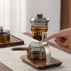 Creative Magnetic Teapot for Gongfu Tea, Glass Tea Kettle with Removable Infuser Filter, Luxury Water Separation Service Case