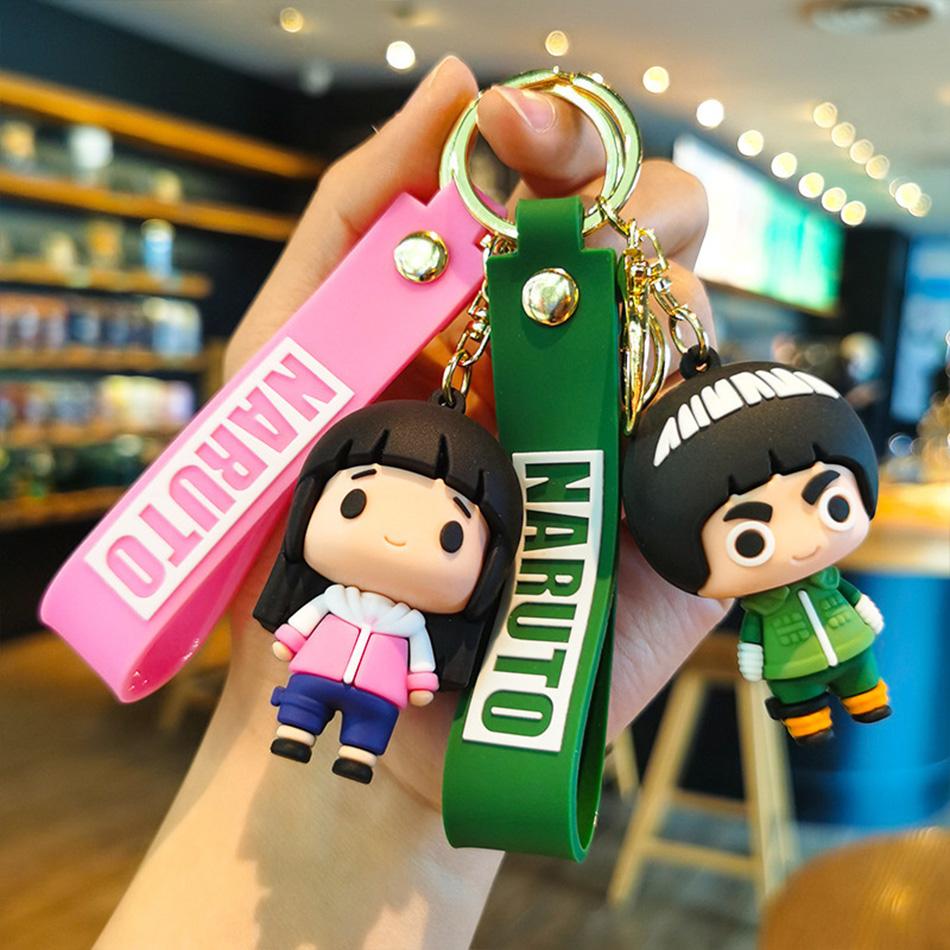 Chaveiro Anime Naruto Joia da Moda Figura de Desenho Animado 7CM Porta-Chaves de PVC Figuras de Ação Uzumaki Kakashi para Homens Mulheres Pingente de Bolsa