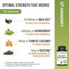 XEMENRY Maca Root, Ashwagandha Complex Capsules, Curcumin, Energy Support, Easily Absorbed