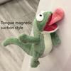 Soft Stuffed Plush Lizard Vocal Toy Magnetic Green Lizard Doll  Desktop Decoration