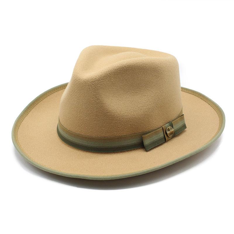 Wool Felt Hat Men'S Trendy Top Hat Classic Gentleman Retro Style Wool Jazz Hat