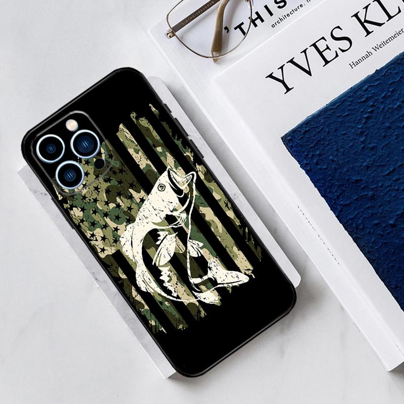 Bass Fishing Lake Fisherman Case For iPhone 17 Air 14 13 12 11 15 16 Pro Max Mini 15 16 Plus 16e Funda Silicone Cover