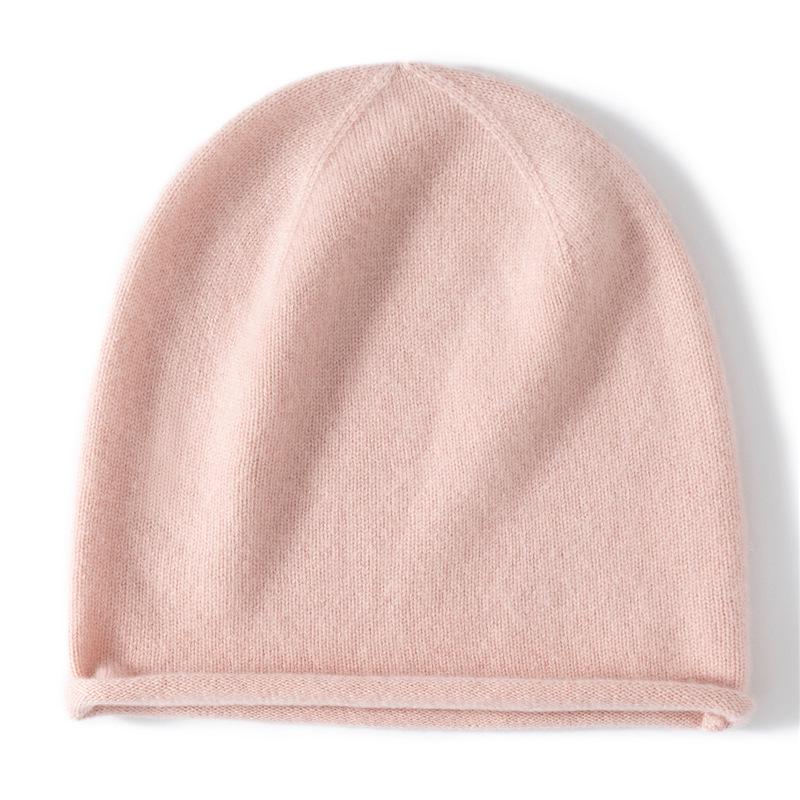 Women's 100% Pure Cashmere Autumn/Winter Versatile Knit Hat - Solid Color, Warm & Stylish