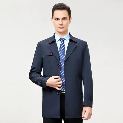 Herbst neue Herren Business Casual mittellange Windjacke einfarbig Herrenjacke Windbreaker für Herren