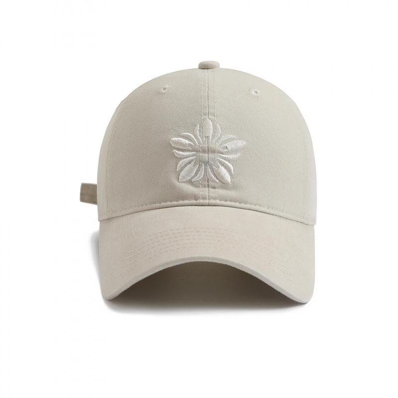 Spring And Summer Solid Color Edelweiss Embroidered Baseball Cap Casual Versatile Face Small Sunshade Fashion Cap