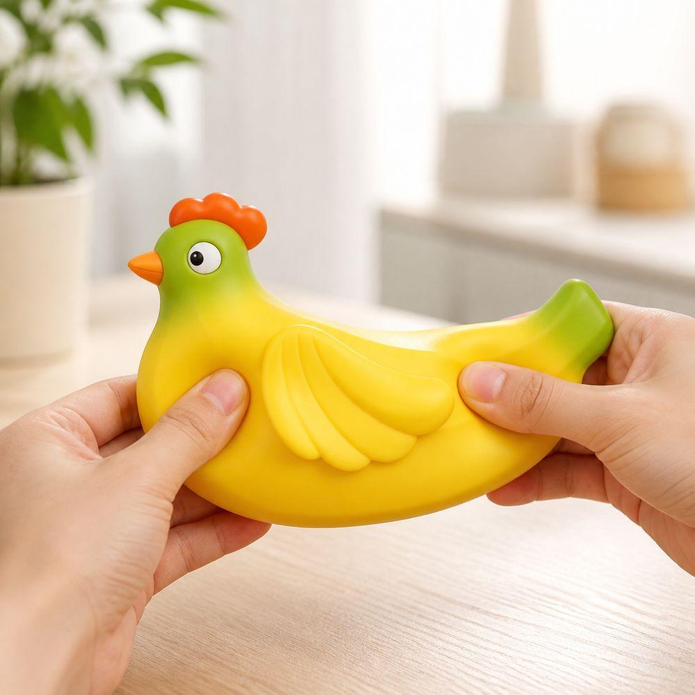 Squeezable Banana Chicken Toy Stretchy Chicken Squeeze Toy Cute Squishy Pinch Le  Kids and Adults