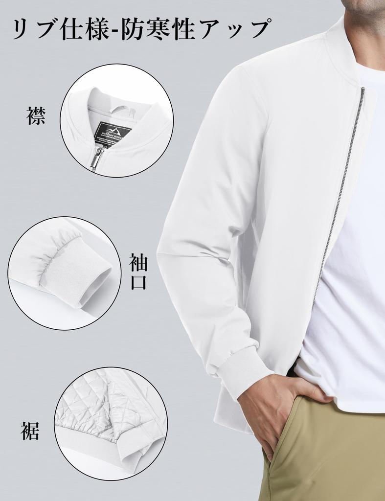 KEFITEVD Winter Plus Autumn Quilted Bomber Military Size 3XL Men's Jacket, Size, Outerwear, Windproof, Jacket, Style, White,