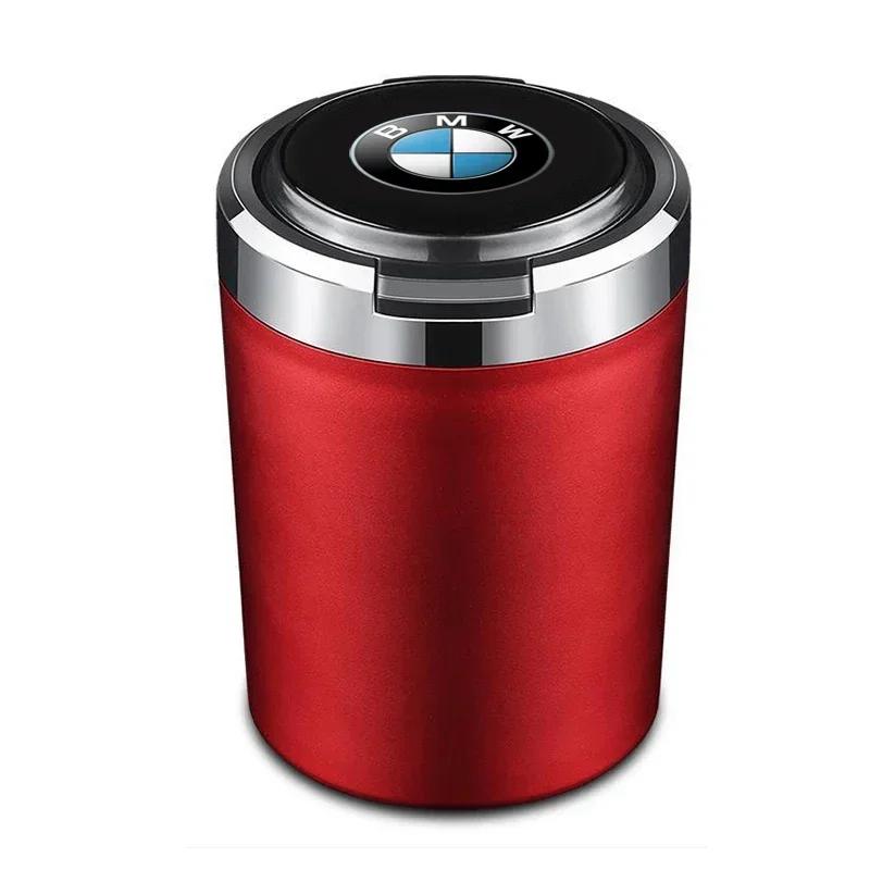 Car Logo Ashtray With Led Light For BMW Performance F25 F26 F15 F16 E90 E91 E92 E60 E84 G22 G32 F13 F36 G30 Auto Accessories