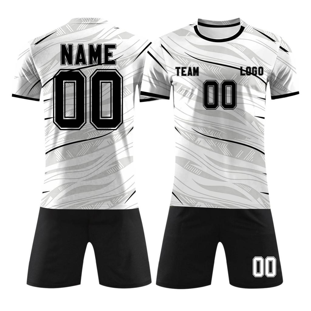 Customizable DIY Sports Jersey Set with Personalized and Number for Team Training or Short Sleeve Top and Shorts Suitable for Adults and Youth