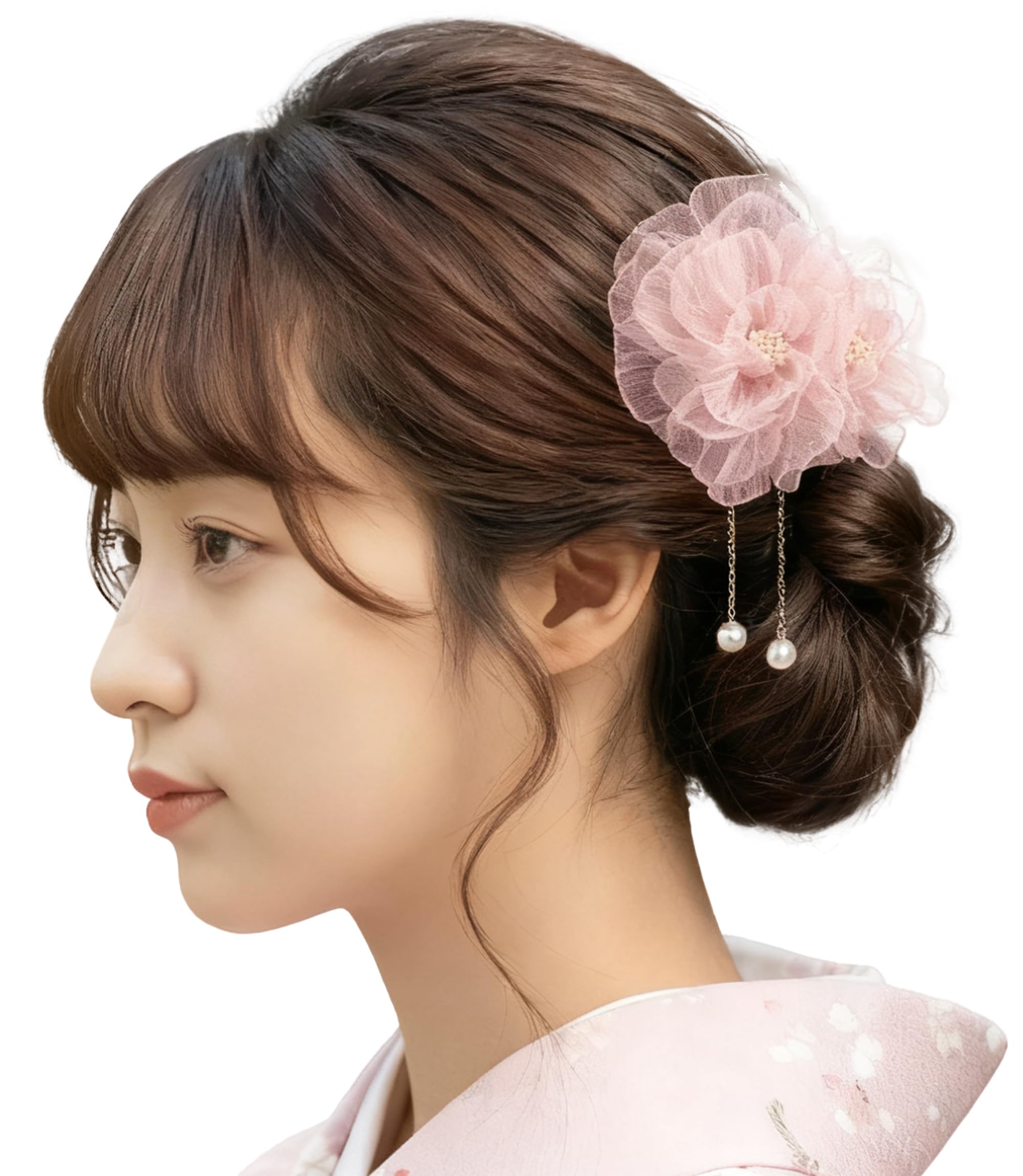 

Yukata with dangling pearl beads - Japanese-style accessories (pink)