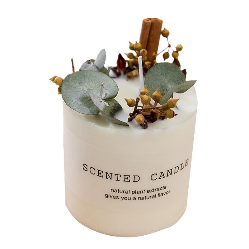 

Ароматическая свеча соевый воск сухой цветок стеклянный колпак деревянный коврик ароматерапевтическая свеча для украшения дома Type 2