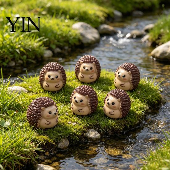 Sandtisch Zubehör 2 Stück Niedlicher Igel Harz Mini Figuren für Sukkulenten Topf Terrarium, Mikro Landschaft Handgemacht Bastelbedarf Deko, Miniatur