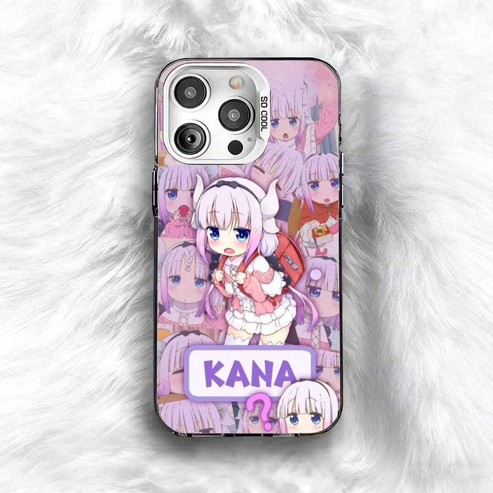 D-Dragon M-Maid K-Kanna K-Kamui Phone Case For iPhone 16 17 15 14 12 13 Pro Max Black Color Shockproof Cover
