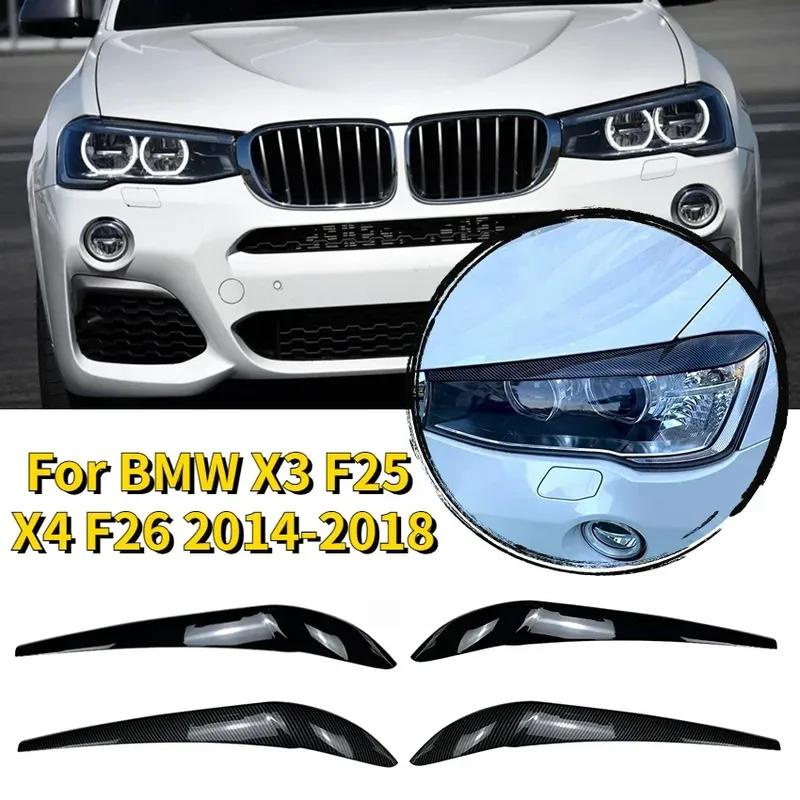 Headlight Eyelids Eyebrows Body Kit Sticker Tuning Gloss Black ABS Plastic For BMW X3 F25 X4 F26 2014 2015 2016 2017 2018