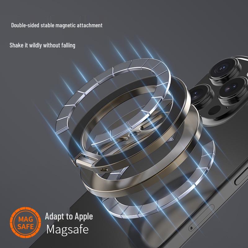 Dual-Sided Magnetic Phone Stand and Car Ring Holder with MagSafe Compatibility