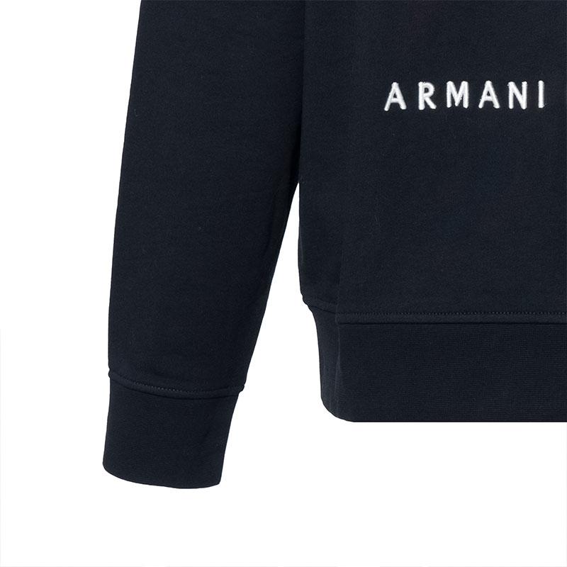 Armani Exchange Embroidered Logo Cotton Sports Hoodie Men Hoodies Navy-Blue 8NZMPC-ZJ1ZZ-1510