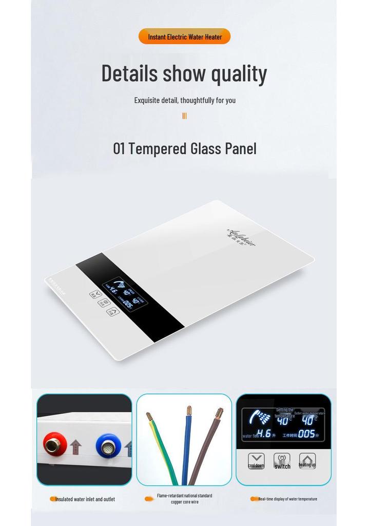 Instant Electric Water Heater for Household Showers - Rapid Heating, Constant Temperature