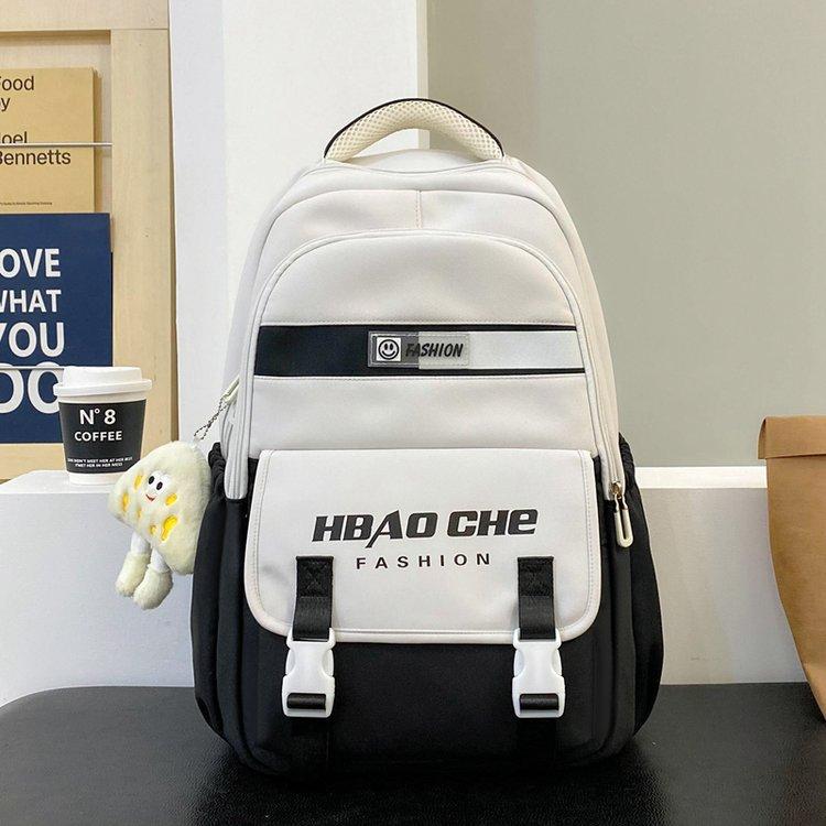 Schoolbag Junior high school student schoolbag Japanese small fresh dopamine girl ins college style simple contrasting color backpack