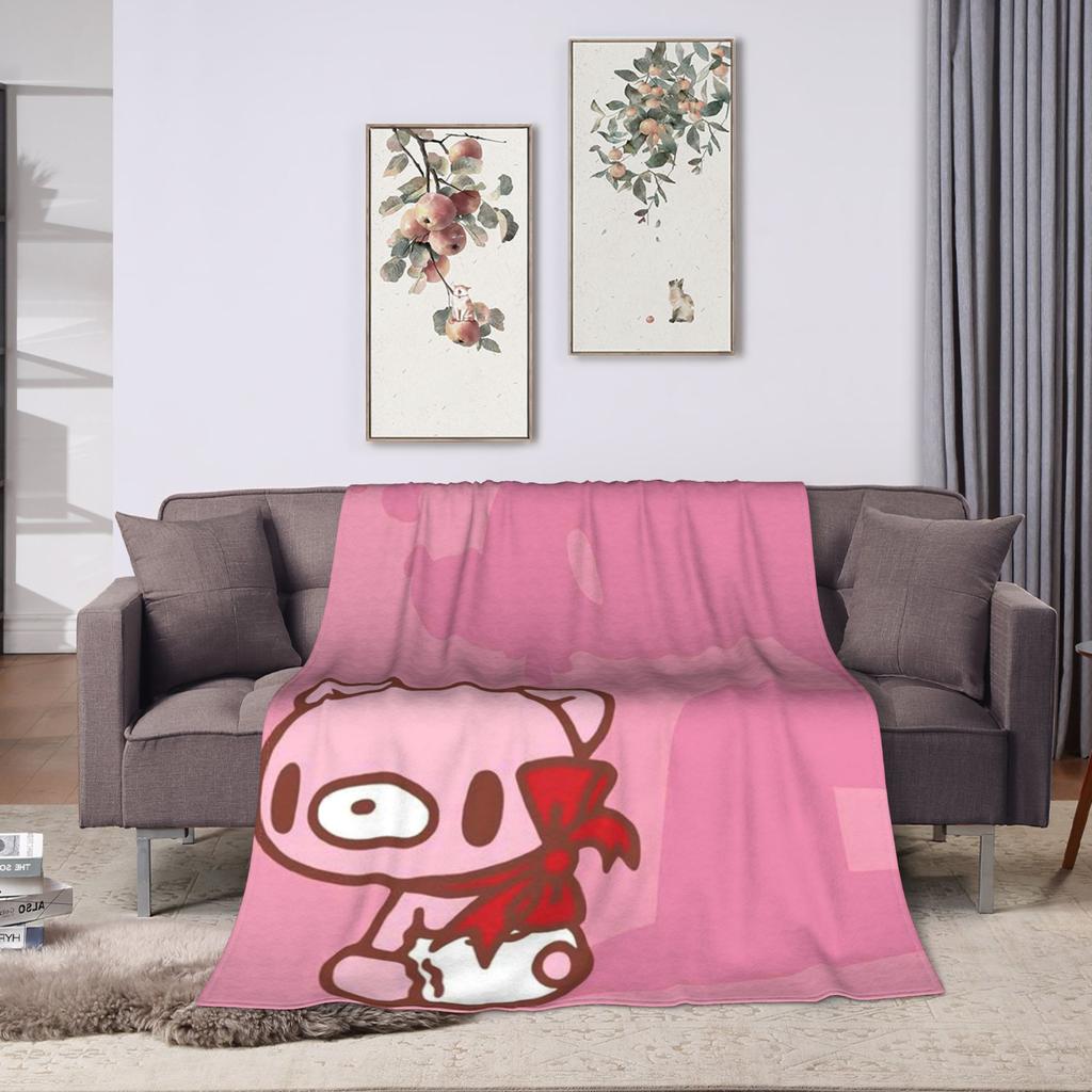 Super Warm BlanketsGirls Boys Camping Gloomy Bear Throw Blanket  Flannel Bedspread For Home Decor Funny Sofa Bed Cover