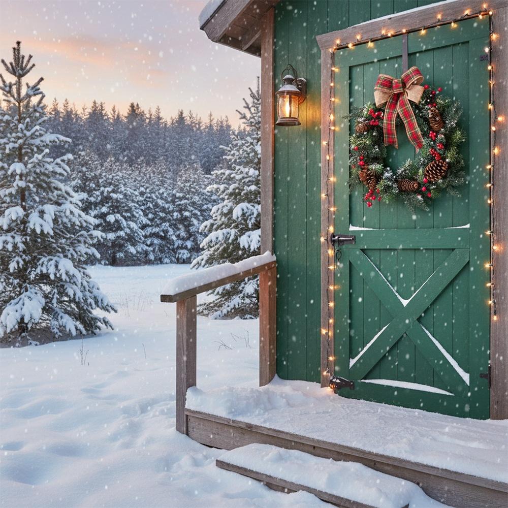 Stroik Wianek Świąteczny Klasyczny Dekoracyjny Ozdobny Na Drzwi Wiszący