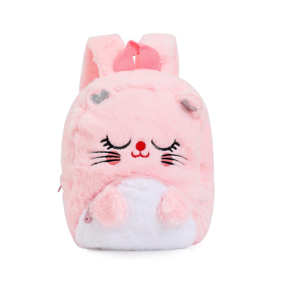 Cartoon Unicorn Plush Backpack with Big Eyes for Little Girls