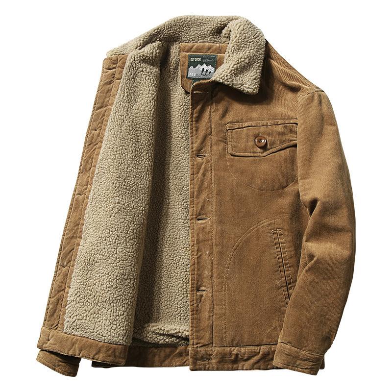 New Winter Sherpa Lapel Warm, Fashionable and Trendy Cotton Jacket for Men