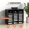 Wood Literature Organizer, 24 Compartments, File Sorter with Removable Shelves, Mailboxes Slot for Office Home Classroom Mailrooms Organization, EPA