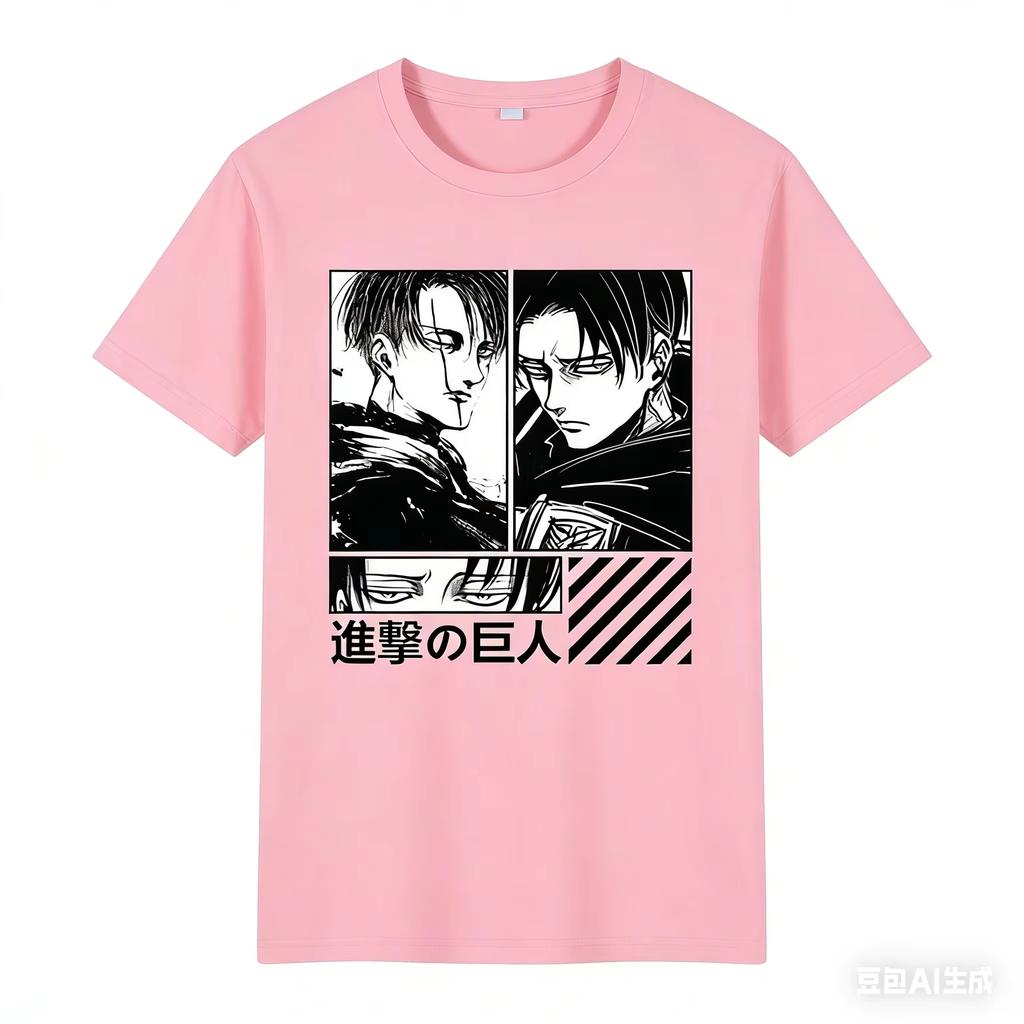 Attack On Titan Print Unisexs and Womens Cotton Tshirts 2026 Summer  Cartoon Pattern Loose Casual Shortsleeved Top