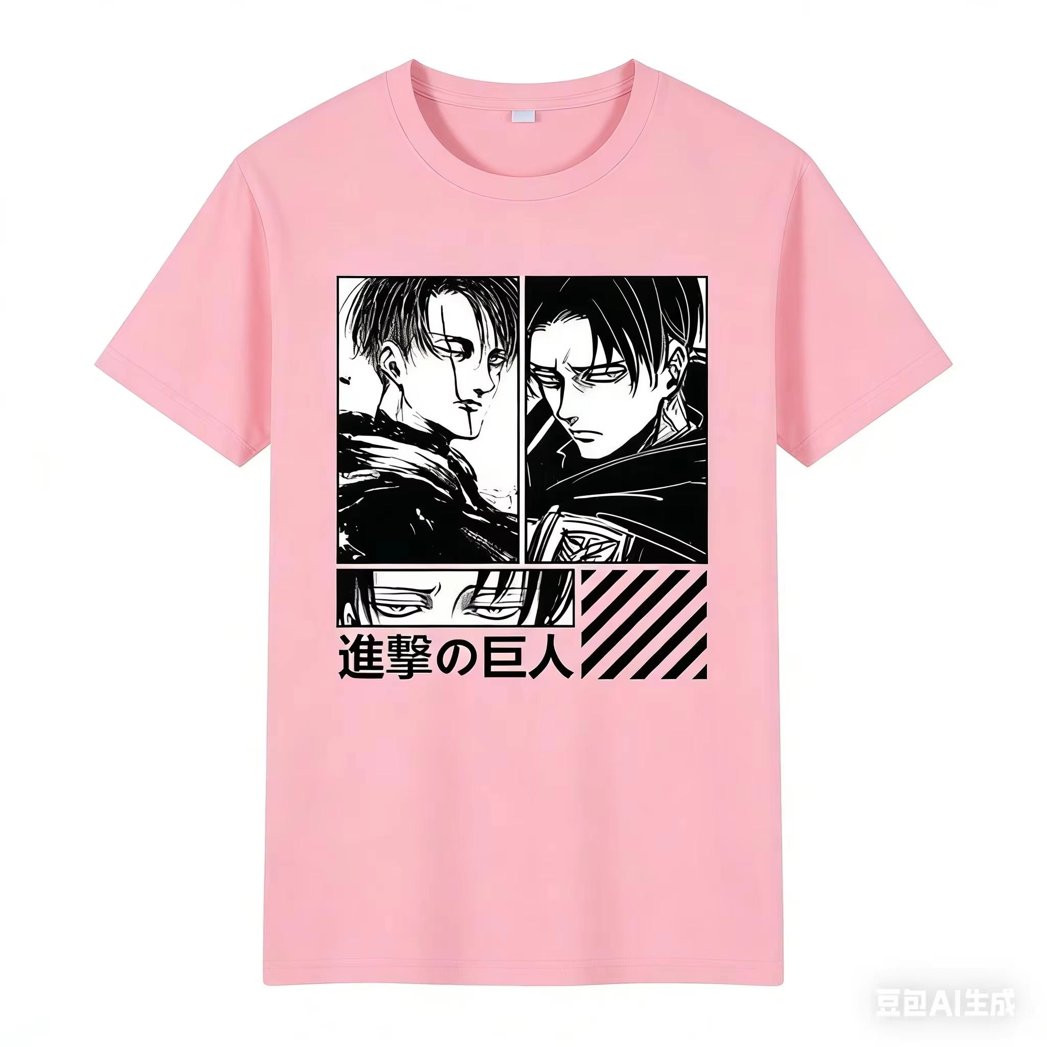 

Attack on Titan Print Unisexs and Womens cotton Tshirts 2026 summer Cartoon pattern Loose casual shortsleeved top 3XL
