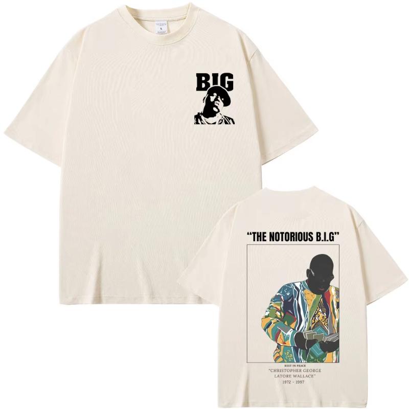 Vintage The Notorious Big T Shirt Biggie Smalls Graphic Tshirt Unisex Women Fashion Hip Hop T Shirts Unisexs Cotton Oversized Tshirt S