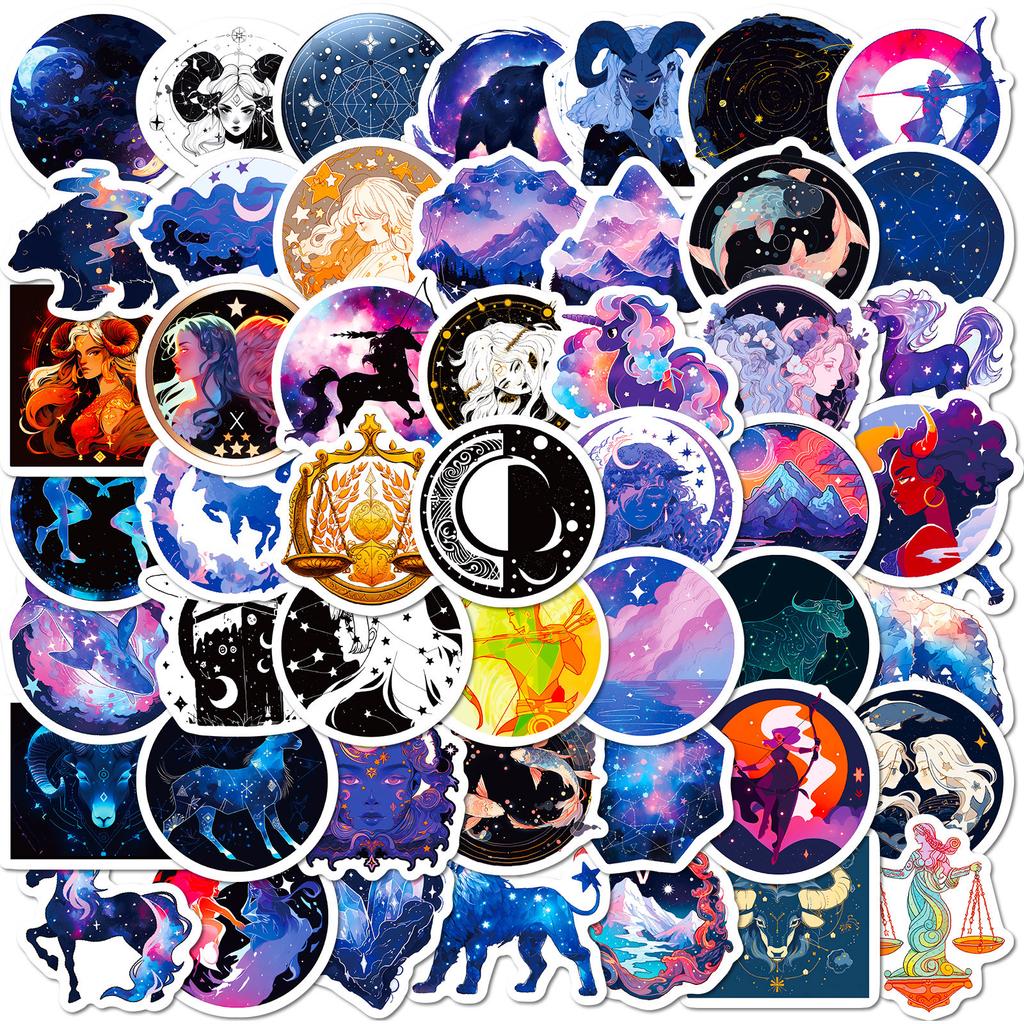 50 Constellations Sky Stickers Starry Sky Moonlight Constellations Hand Account Stickers Stickers
