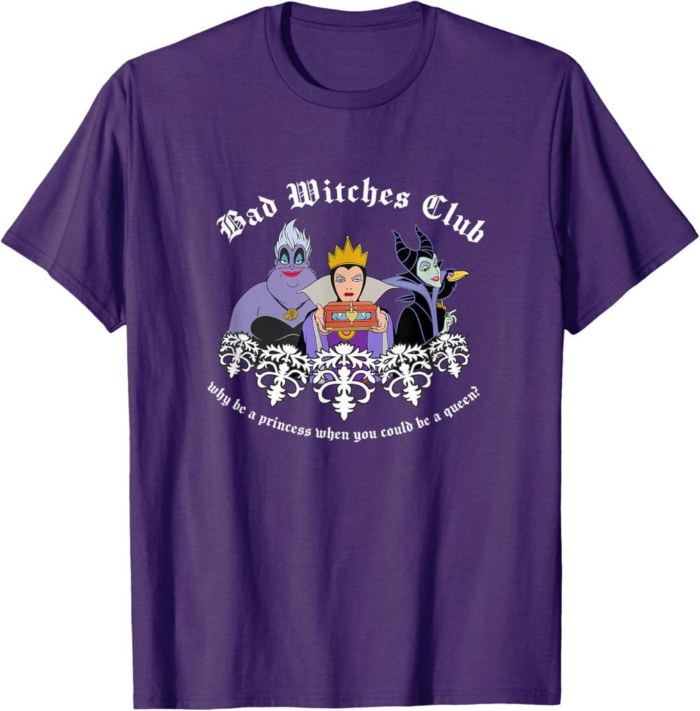 Villains Bad Witches Club Epic Group Shot Chest Logo T-Shirt Unisex