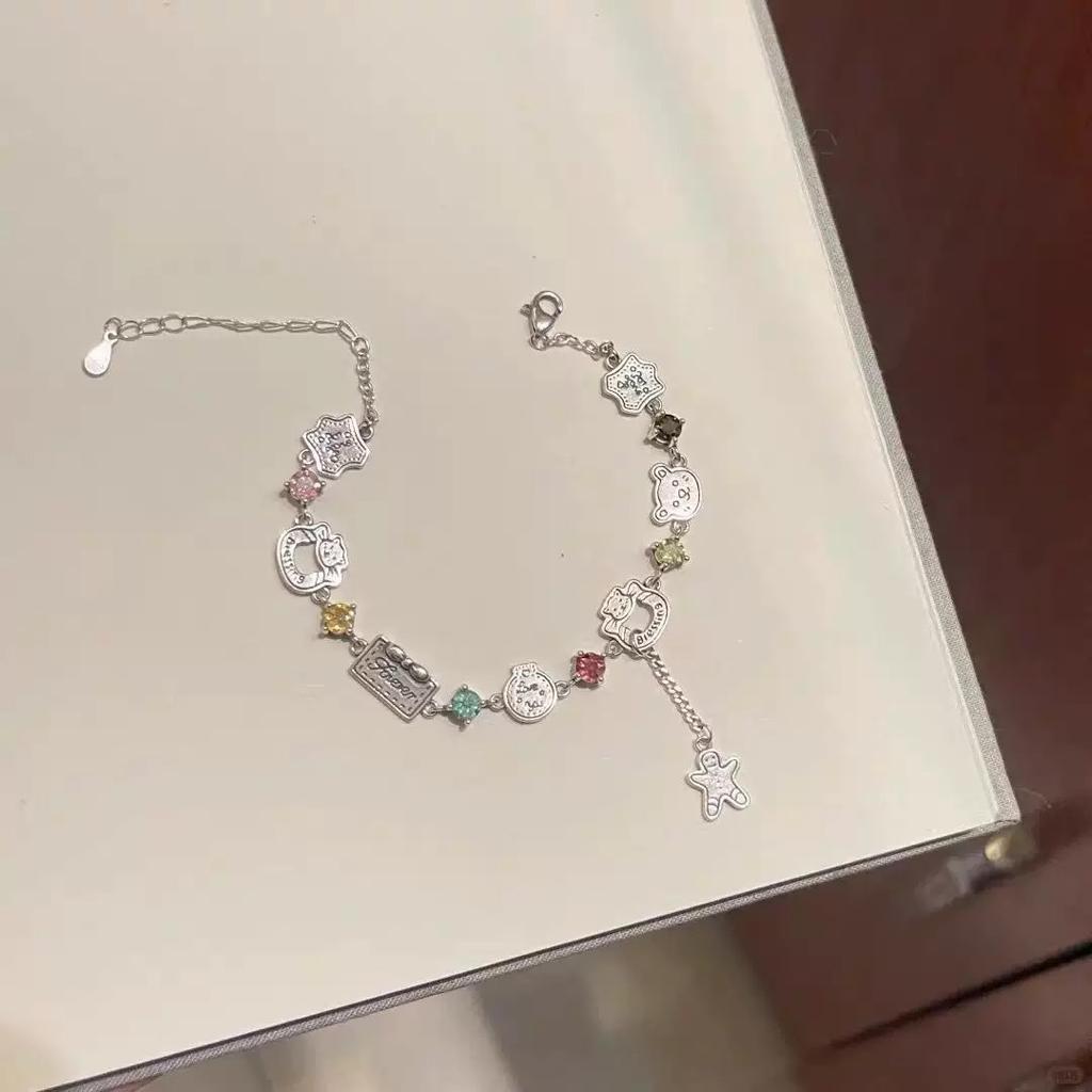 Four-pack cold small peach burning bracelet light luxury niche exquisite sense student party hand jewelry high sense female