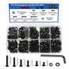 300pcs M4 Black Hex Pan Head Screws and Nuts Set, Black Round Cup High Strength Screws