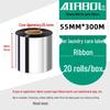 110x300m Wax & Resin Full Resin Water Washable Thermal Transfer Ribbon Roll for Barcode Label Printers.