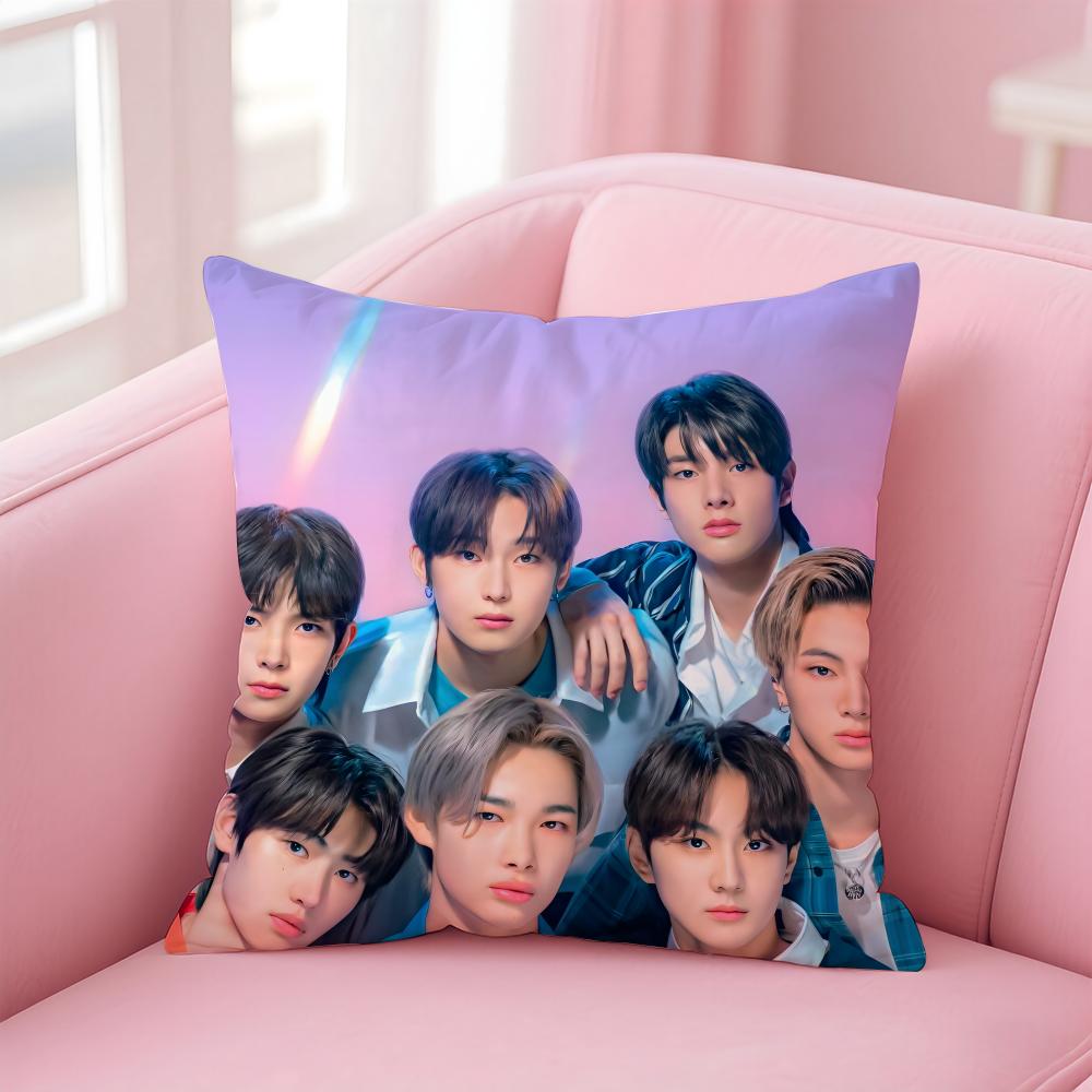 EENHYPEN Cushion Cover Pillowcase Short Plush Invisible zipper Room Sofa Cushion Cover