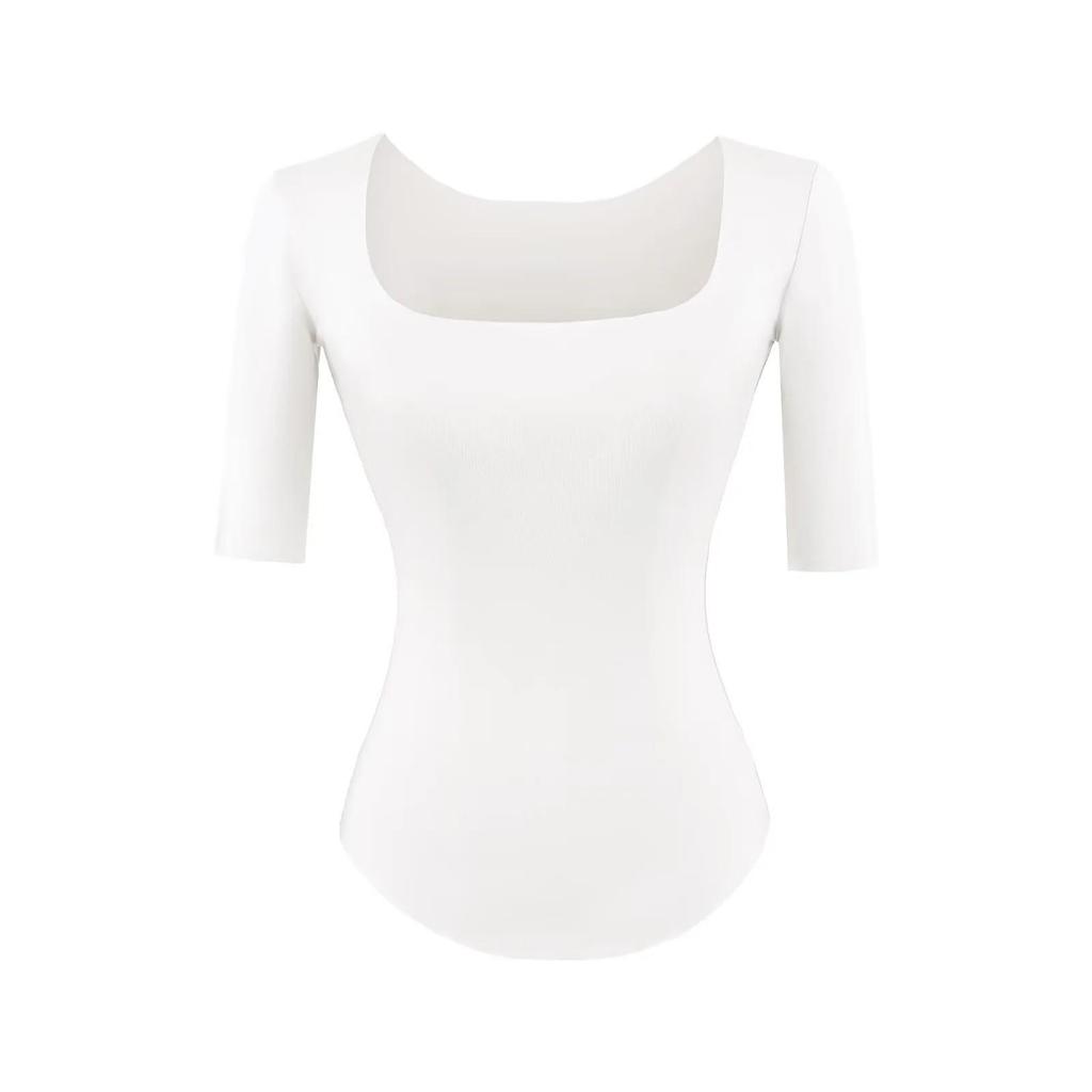 2026 Spring/Summer Women's Off-the-Shoulder Square Neck Mid-Sleeve Top