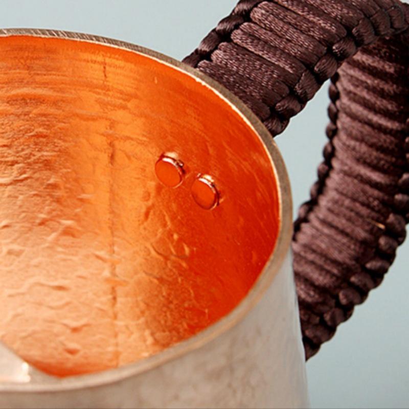 Handcrafted Coffee Mug,Vintage Pure Copper Cup,Weave Handle Thickened Water Breakfast Cup,Tea Tumbler Drinkware Tableware ,500ml