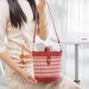 Elegant houndstooth bucket bag for women, 2023 winter new model, large-capacity woven bridal bag, versatile wedding handbag