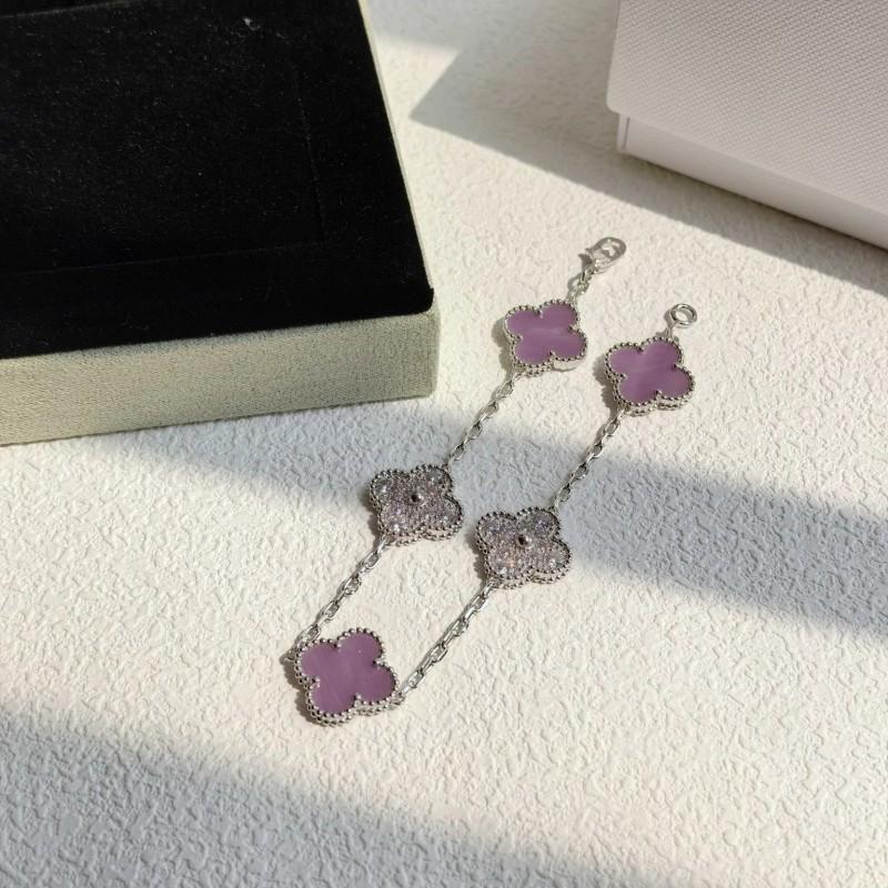 Clover Bracelet CNC Buckle Thick Chain Rose Gold Red Agate Black Agate Lucky Bracelet for Women