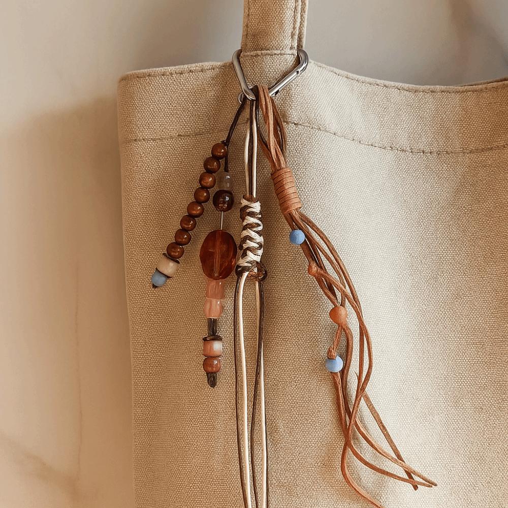 Racket Woven Ropes Car Keychain Acrylic Braided Rope Keyring  Bag Decoration