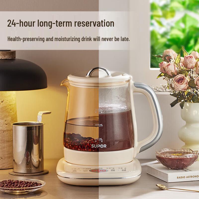 1.5L Stainless Steel Electric Kettle with Flower Tea Brewer & Constant Temperature Control