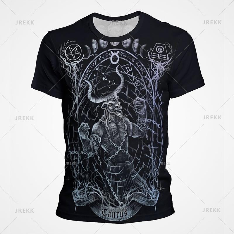 Scorpio Leo Pisces Sagittarius Twelve Constellation T Shirt Men Summer Vintage Tshirt Funny 3D Print T-shirt Casual Tops Tee