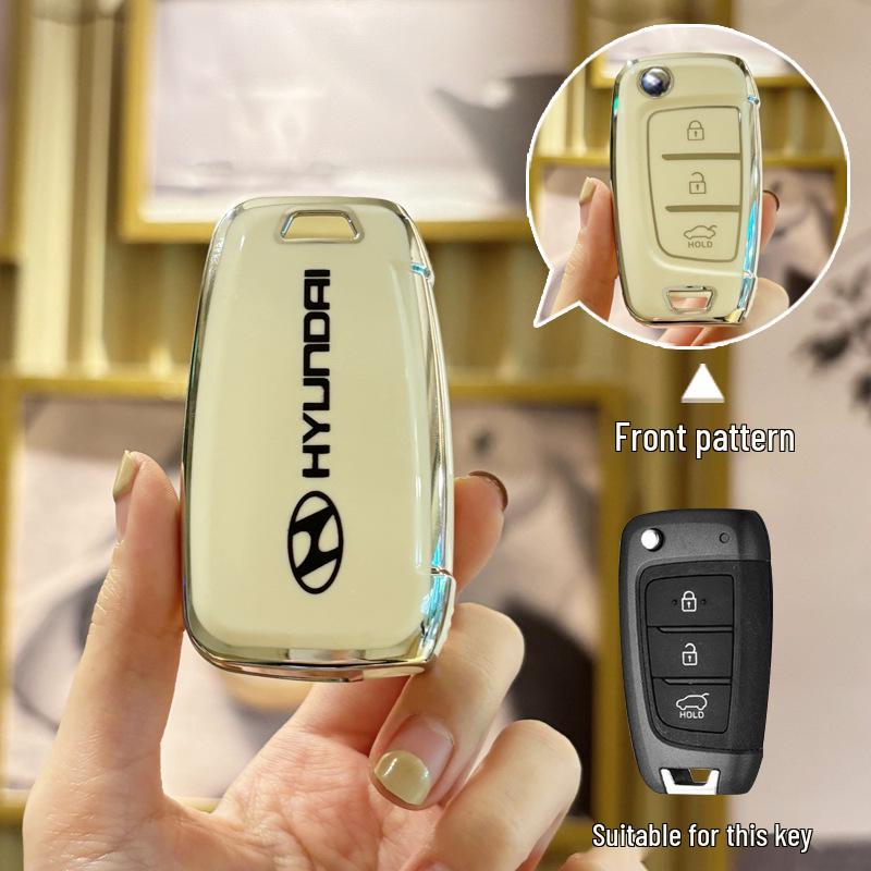 Hyundai Key Case for Elantra, Verna, Santa Fe, Mistra - Protective Shell with Buckle, Suitable for 20 Models