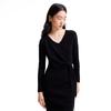 VEROMODA Women's Elegant V-Neck Knit Midi Dress
