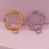 Kristall-Nasen-Clicker Handgefertigt Silberfarben Septum-Ring Edelstahl Piercing-Accessoire für Ohr und Knorpel